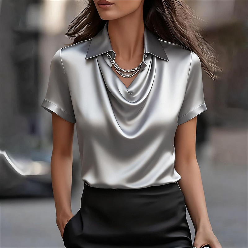 All Match Satin Shirt Women An - Silk Blouse recension och pris
