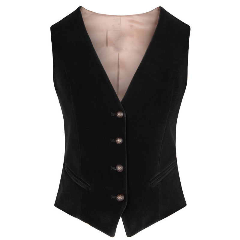 Women's Velvet Vest V-neck 4 B - Womens Blazer recension och pris